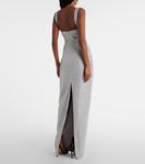 Шифоновое платье, украшенное кристаллами Rasario, серый - фото 3