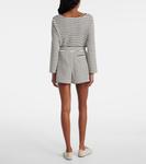 Брайтон полосатые шорты Veronica Beard, Dove/Black - фото 3