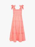 Платье миди в клетку с присборенными рюшами Accessorize, Coral - фото 3