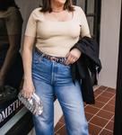 Риббаный укороченный топ в кремовом цвете All : row - фото 4