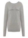 Свитер с вышитым логотипом Alberta Ferretti, серый - фото