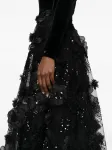 Платье с цветочной аппликацией NISSA, черный - фото 5