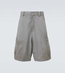 Хлопковые карго-шорты Balenciaga, серый - фото