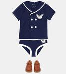 Вышитый топ для плавания Mini Rodini, синий - фото 2