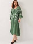 Вышитое платье ханны Monsoon, зеленый - фото