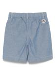 Шорты из ткани шамбре Moncler Enfant, синий - фото 2