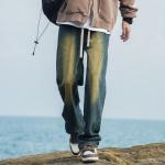 Джинсы Unisex MONTVOO, потертые желто-грязевые (классические) - фото 3