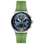 SWATCH Часы Essentials Collection Quartz Movement Unisex Watch 43mm Blue Dial Stainless Steel Case Silicone Strap, Blue Dial - фото