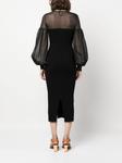 Ulla Johnson платье миди с пышными рукавами, черный - фото 4