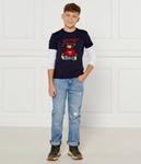 Лонгслив детский Guess с двойными рукавами, синий - фото 2