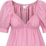 Топ с буфами и люверсами PINKO, розовый - фото 2