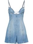 Nensi Dojaka мини-платье из денима с дизайном годе, синий - фото