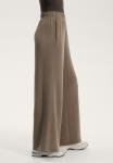 Брюки OYSHO SOFT-TOUCH SIDE RIB STRAIGHT-LEG, Brown/Taupe - фото 3