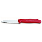 Victorinox 3,25-дюймовый классический швейцарский нож для очистки овощей с зубчатым краем, острием копья, красный - фото