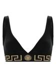 Versace бюстгальтер с треугольными чашками и узором Greca, черный - фото