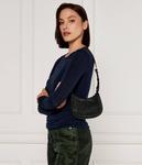 Сумка-хобо женская Pinko кожаная со стразами, черный - фото 2