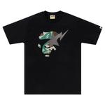 Футболка BAPE Liquid Camo Ape Face Sta Tee, Black/Olive Drab - фото