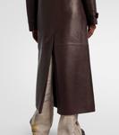 Кожаное пальто Acne Studios, Chocolate Brown - фото 5