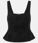 Розали пиджак с баской из льна Posse, черный - фото