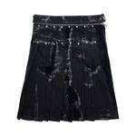 Брюки Jean Paul Gaultier Flocked Denim Kilt, Black - фото 2