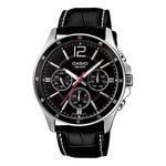 Часы CASIO Quartz Waterproof Mens Black Analog, черный - фото