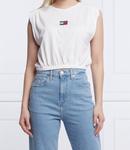 Футболка Tommy Jeans cropped fit, белый - фото