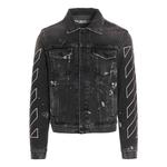Куртка Men's OFF-WHITE SS22 Printing Denim Jacket Black, мультиколор - фото
