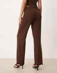 Прямые брюки ASOS DESIGN темно-коричневого цвета - фото 2