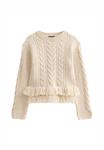 Джемпер New Look CABLE FRINGE HEM , Cream/Beige - фото 4
