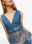 Джинсовый топ с бахромой Karl Lagerfeld Jeans, синий - фото 5