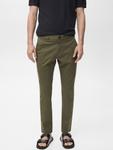 Зауженные брюки-чинос MANGO MAN Prato, хаки - фото 4
