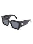 Off-White Eyewear logo-plaque солнцезащитные очки, черный - фото 2