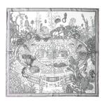 HERMES Шелковый шарф женский черно-белый - фото 6