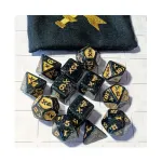 Piercing Damage — акрил, черный блеск с золотом (14), Damage Dice - фото