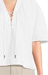 Топ Madewell Jamie Top - Compact Cotton Sateen, белый - фото 4