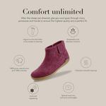 Ботинки Glerups 100% quality wool mix Boot Slipper with rubber sole - Unisex, Cranberry - фото 2