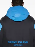 Пуховик с логотипом Stone Island, синий - фото 5
