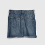 Юбка из денима с эффектом потертости Gap, синий - фото 2