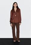 Блуза Massimo Dutti FLOWING SATIN LONG SLEEVE, Brown - фото 2