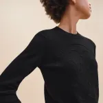 Кашемировый свитер женский черный Hermes - фото 3