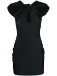 Платье мини с драпировкой и вырезами COPERNI, черный - фото