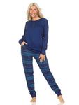 Пижама NORMANN Langarm Bündchen Ethnolook, синий - фото