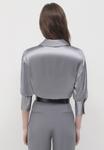 Блузка на пуговицах CROP SIMIL CON ARRICCIO Calliope, серый - фото 3