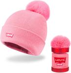 Женская шапка-бини Levi's с манжетами и помпоном, Sherbert - фото