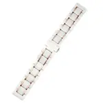 Ремешок Huawei совместимый керамический 41 мм CHENSONG, пятизвенный керамический бело-серебристый - фото 4