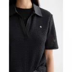 Поло с коротким рукавом Scotch & Soda Crochet, черный - фото 5