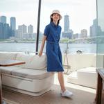 Tommy Hilfiger Женское синее платье с короткими рукавами - фото 8