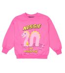 Свитер из хлопкового джерси с принтом Mini Rodini, розовый - фото