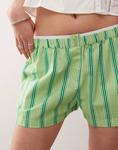 COLLUSION тканые шорты в зеленую полоску - фото 2