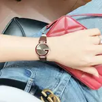 GUCCI Часы Interlocking Wrist Watch Quartz Movement Leather Strap Black Dial Women's - фото 8